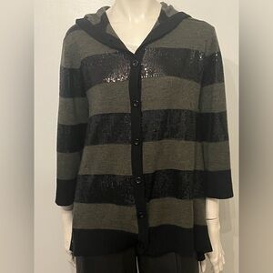 Alice + Olivia Striped Sequin Cardigan